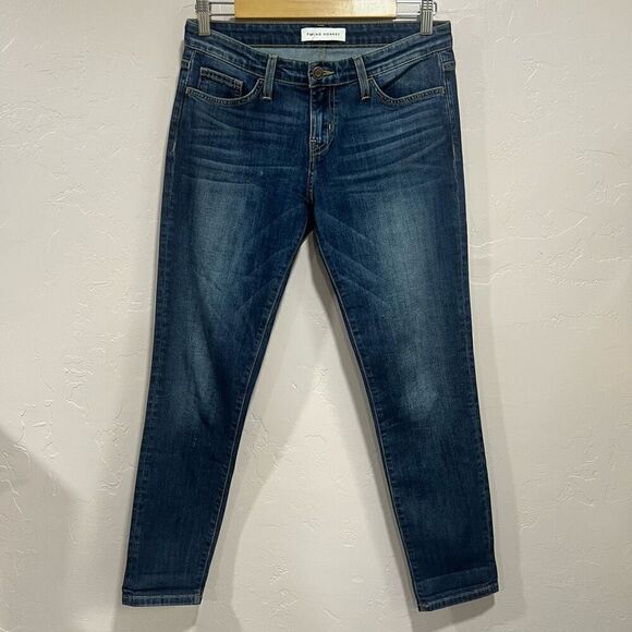 Flying Monkey Jeans Womens 25 Skinny Distress Dark Wash Blue - Picture 1 of 5